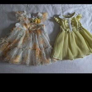 Two Yellow Baby Girl Dresses (2)